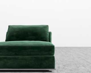 Milo Sectional - Plush Velvet - Moss - Single Armless