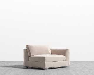 Milo Sectional - Plush Velvet - Blush - Right