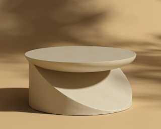 Ophira Coffee Table - Ivory Waxed