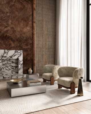 Liza Coffee Table - Brushed Stainless Steel