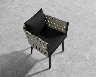 Pierre Chair - Black Frame - Arcadia - Taupe Rattan