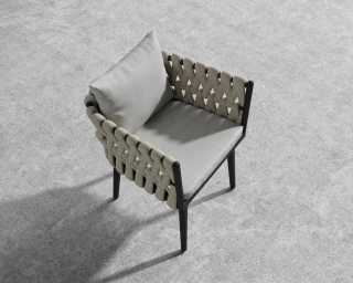 Pierre Chair - Black Frame - Encino - Taupe Rattan