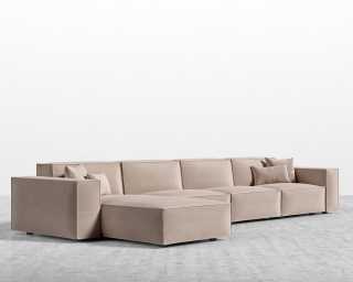 Porter Extended Sectional - Plush Velvet - Blush Porter Extended Sectional - Plush Velvet - Blush