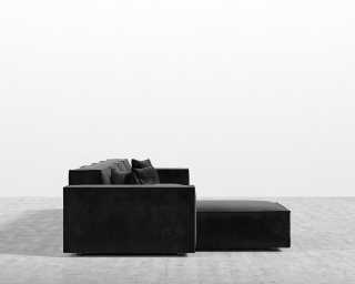 Porter Extended Sectional - Plush Velvet - Black Porter Extended Sectional - Plush Velvet - Black