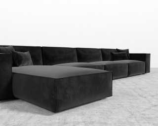 Porter Extended Sectional - Plush Velvet - Black Porter Extended Sectional - Plush Velvet - Black