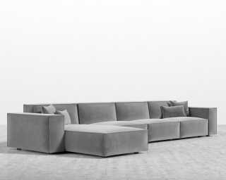 Porter Extended Sectional - Plush Velvet - Glacier Grey Porter Extended Sectional - Plush Velvet - Glacier Grey