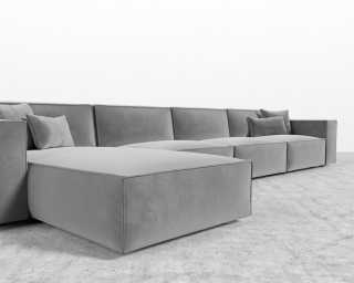 Porter Extended Sectional - Plush Velvet - Glacier Grey Porter Extended Sectional - Plush Velvet - Glacier Grey