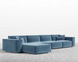 Porter Extended Sectional - Plush Velvet - Solstice