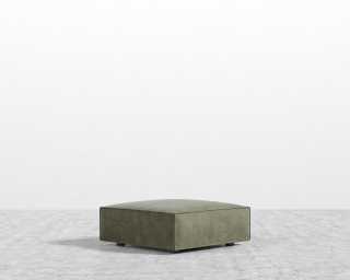 Porter Ottoman - Venice Vegan Suede - Sage