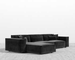 Porter Sectional - Plush Velvet - Black Porter Sectional - Plush Velvet - Black
