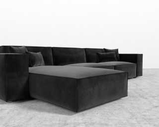 Porter Sectional - Plush Velvet - Black Porter Sectional - Plush Velvet - Black