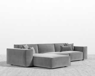Porter Sectional - Plush Velvet - Glacier Grey Porter Sectional - Plush Velvet - Glacier Grey