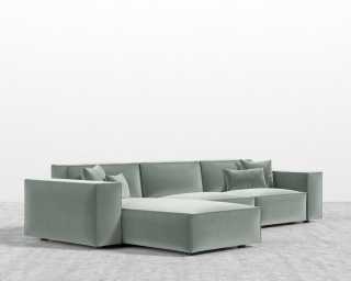 Porter Sectional - Plush Velvet - Moonstone