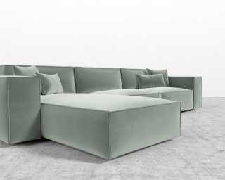 Porter Sectional - Plush Velvet - Moonstone