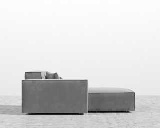 Porter Left Chaise - Plush Velvet - Glacier Grey