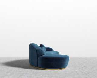 Reya Curved Sectional - Plush Velvet - Cobalt