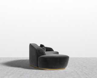 Reya Curved Sectional - Plush Velvet - Black 2022