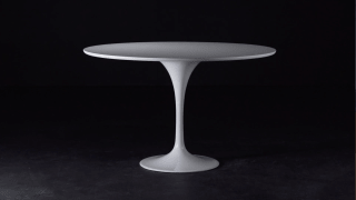 Decker Oval Tulip Dining Table with Black Base