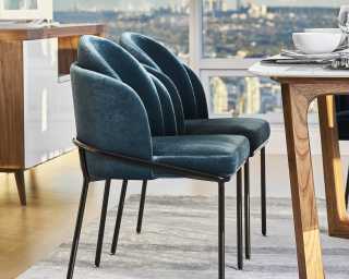 Angelo Dining Chair Rove Concepts, Blue Leather Dining Chairs Canada