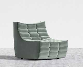 Tanner Armless - Plush Velvet - Moonstone