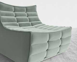 Tanner Armless - Plush Velvet - Moonstone