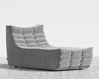 Tanner Chaise - Plush Velvet - Glacier Grey Tanner Chaise - Plush Velvet - Glacier Grey