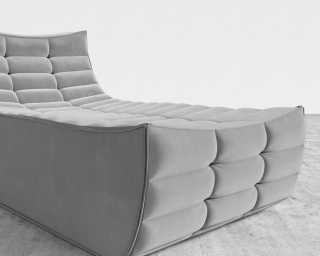 Tanner Chaise - Plush Velvet - Glacier Grey Tanner Chaise - Plush Velvet - Glacier Grey