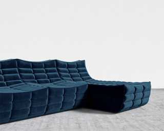 Tanner Sectional Sofa - Plush Velvet - Cobalt Tanner Sectional Sofa - Plush Velvet - Cobalt