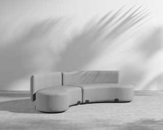 Tano Outdoor Curved Modular Sofa - Encino - Black