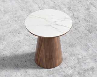 Winston Side Table - White Calacatta Ceramic Top Winston Side Table - White Calacatta Ceramic Top