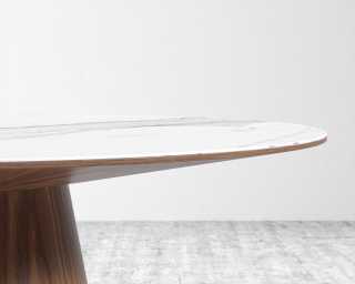 Winston Dining Table - 63in - White Calacatta Ceramic