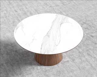 Winston Dining Table - 63in - White Calacatta Ceramic