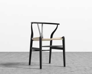 Black and natural online wishbone chair