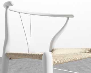 Wishbone Chair - White w/ Natural Seat Wishbone Chair - White w/ Natural Seat