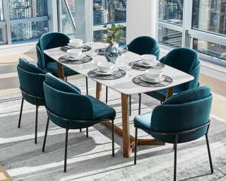 Angelo Dining Chair Rove Concepts, Blue Microfiber Dining Chairs