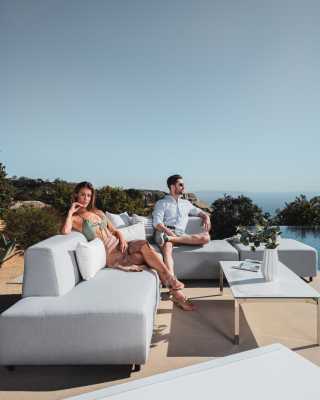 Mika Outdoor Armless Open Left 3 Seater