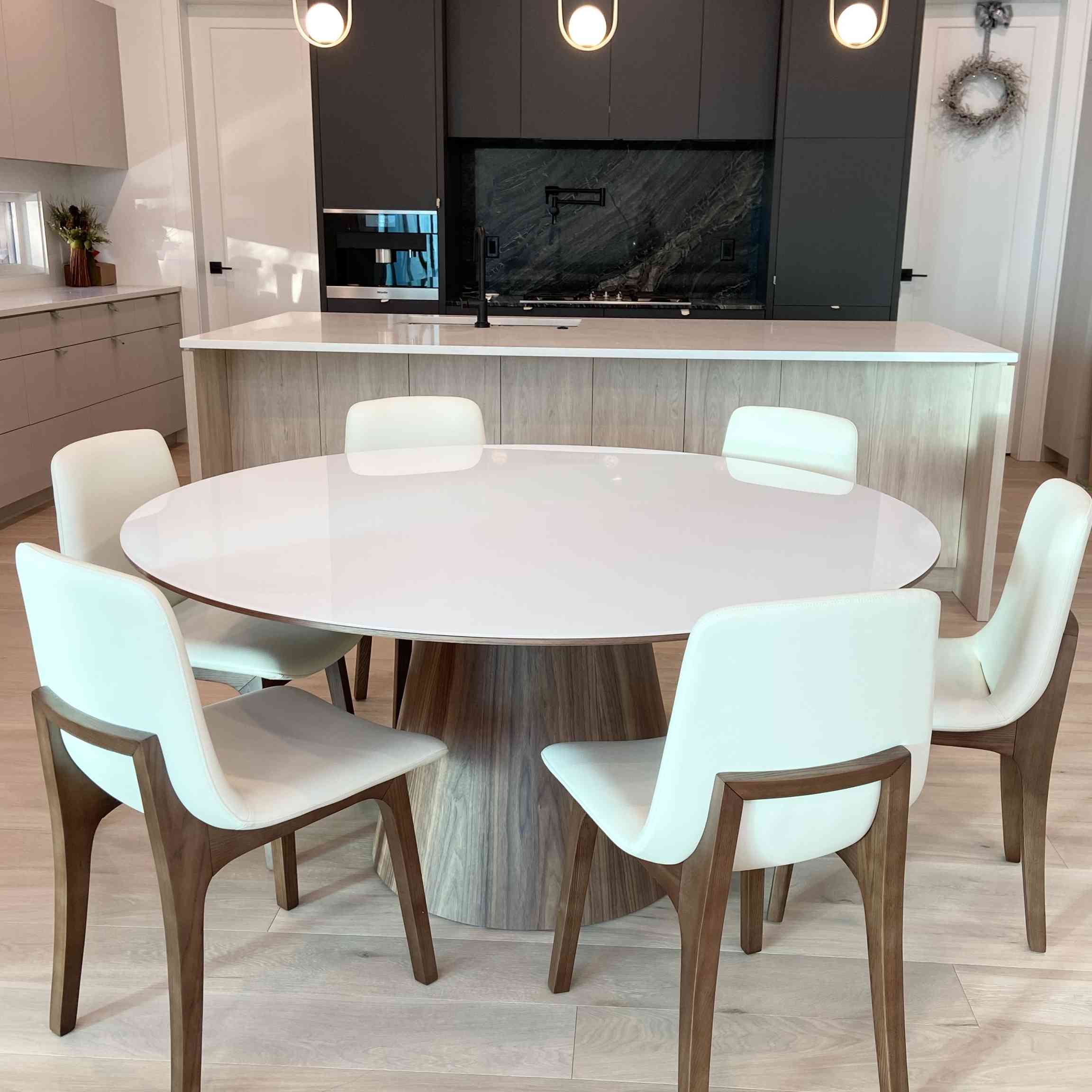 Winston Dining Table Round 63" Mid Century Modern