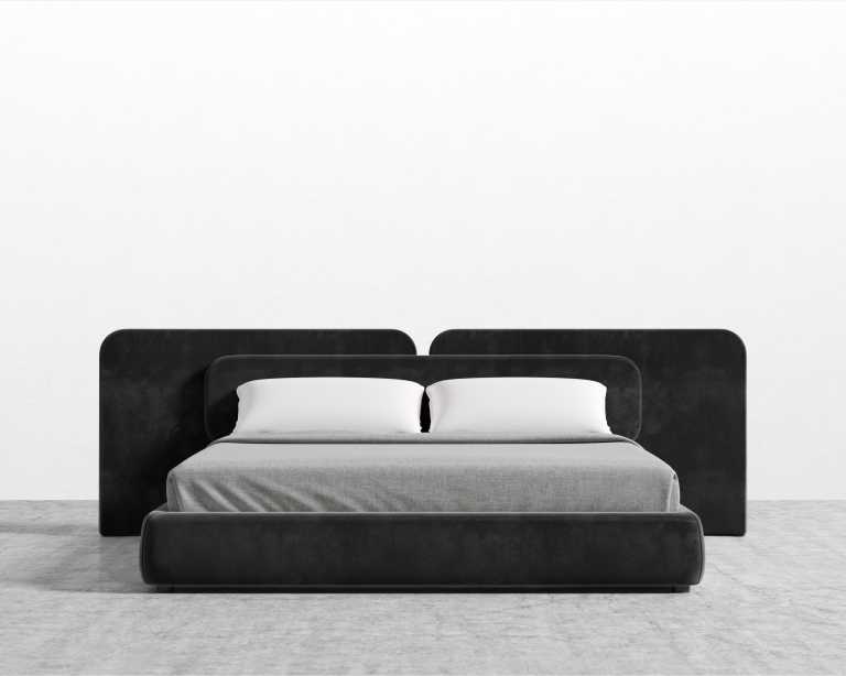 Angelo Bed - Plush Velvet - Black 2022