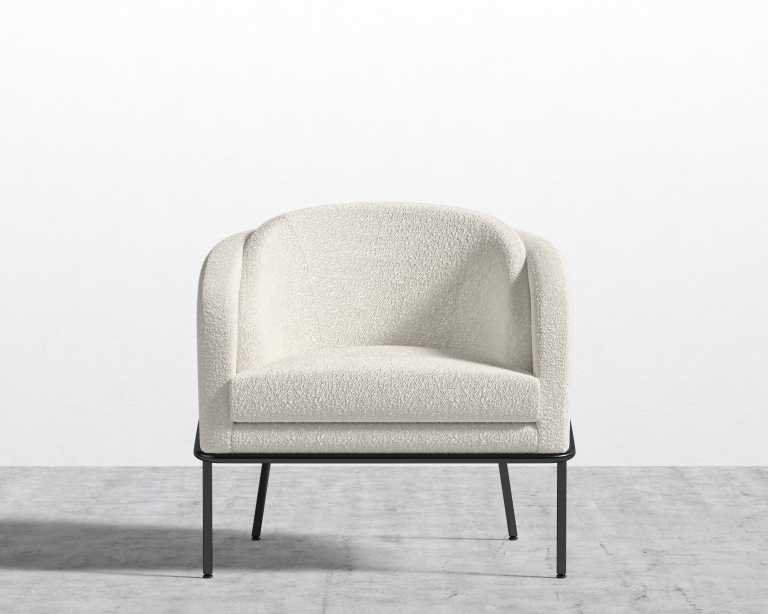 Angelo Lounge Chair - Chatou Boucle - Pearl - Black Frame
