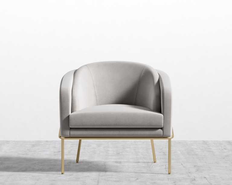 Angelo Lounge Chair - Venice Vegan Suede - Chiffon - Brass Frame