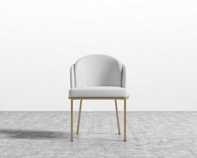 Angelo Chair - PU Leather Monaco White - Brass
