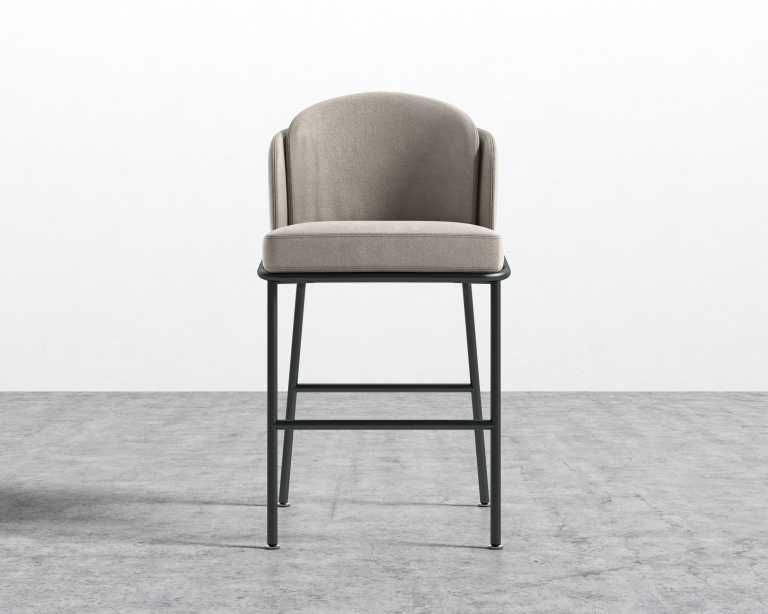 Angelo Counter Stool - Venice Suede - Latte - Black Angelo Counter Stool - Venice Suede - Latte - Black