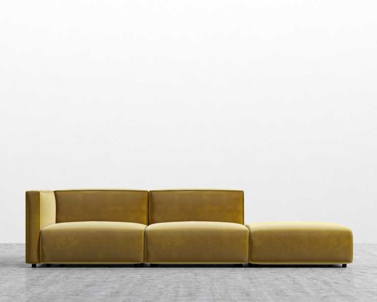 Arya Modular Sofa with Open End - Plush Velvet - Golden Beryl Arya Modular Sofa with Open End - Plush Velvet - Golden Beryl