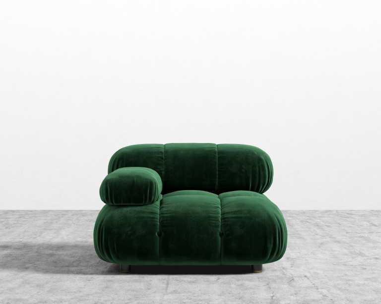 Belia Left Arm - Plush Velvet - Moss