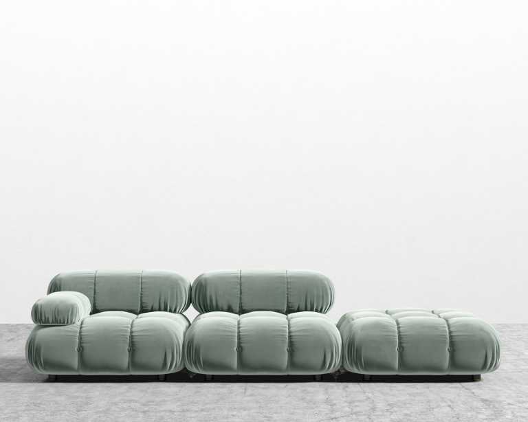 Belia Open End Sofa - Plush Velvet - Moonstone Belia Open End Sofa - Plush Velvet - Moonstone