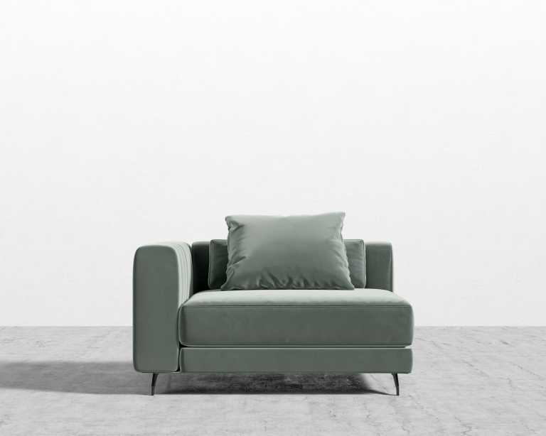 Berlin LHF Corner - Plush Velvet - Moonstone