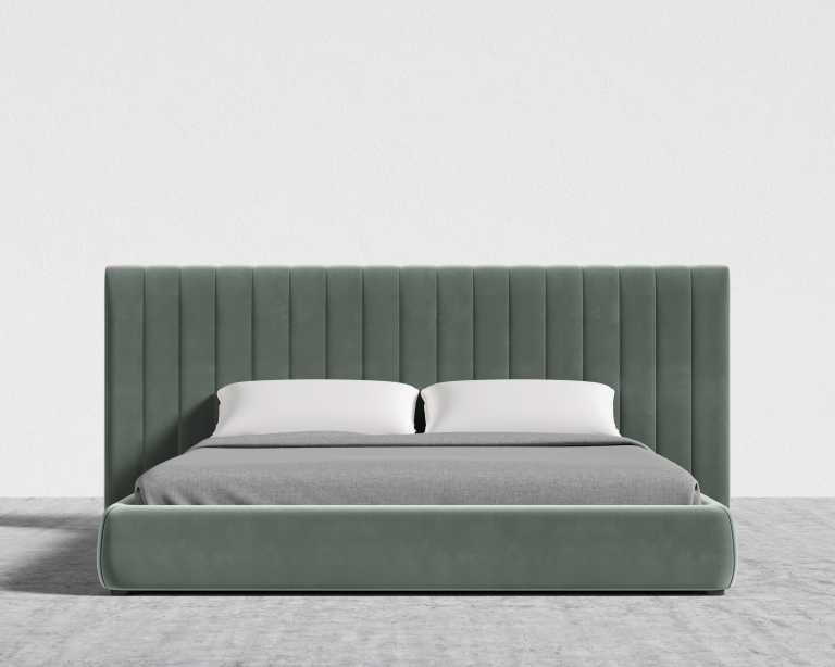 Berlin Bed - Plush Velvet - Moonstone