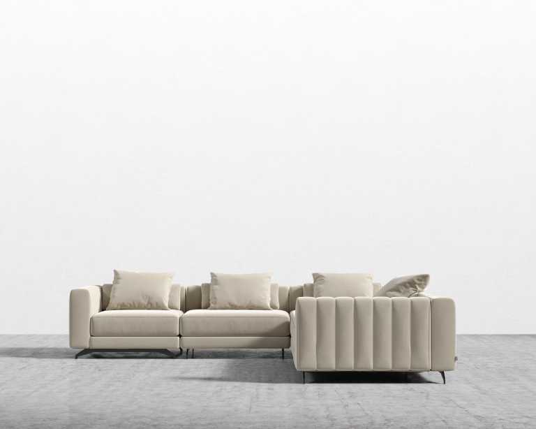 Berlin L-Sectional - Signature Plush Velvet - Warm Taupe Berlin L-Sectional - Signature Plush Velvet - Warm Taupe