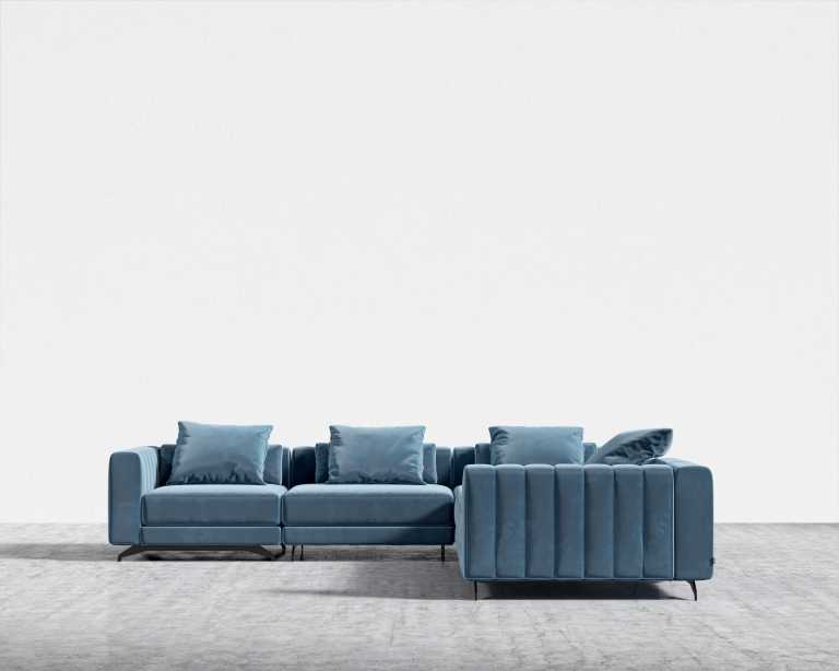 Berlin L-Sectional - Plush Velvet - Solstice