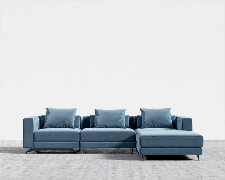 Berlin Sectional Sofa - Plush Velvet - Solstice Berlin Sectional Sofa - Plush Velvet - Solstice